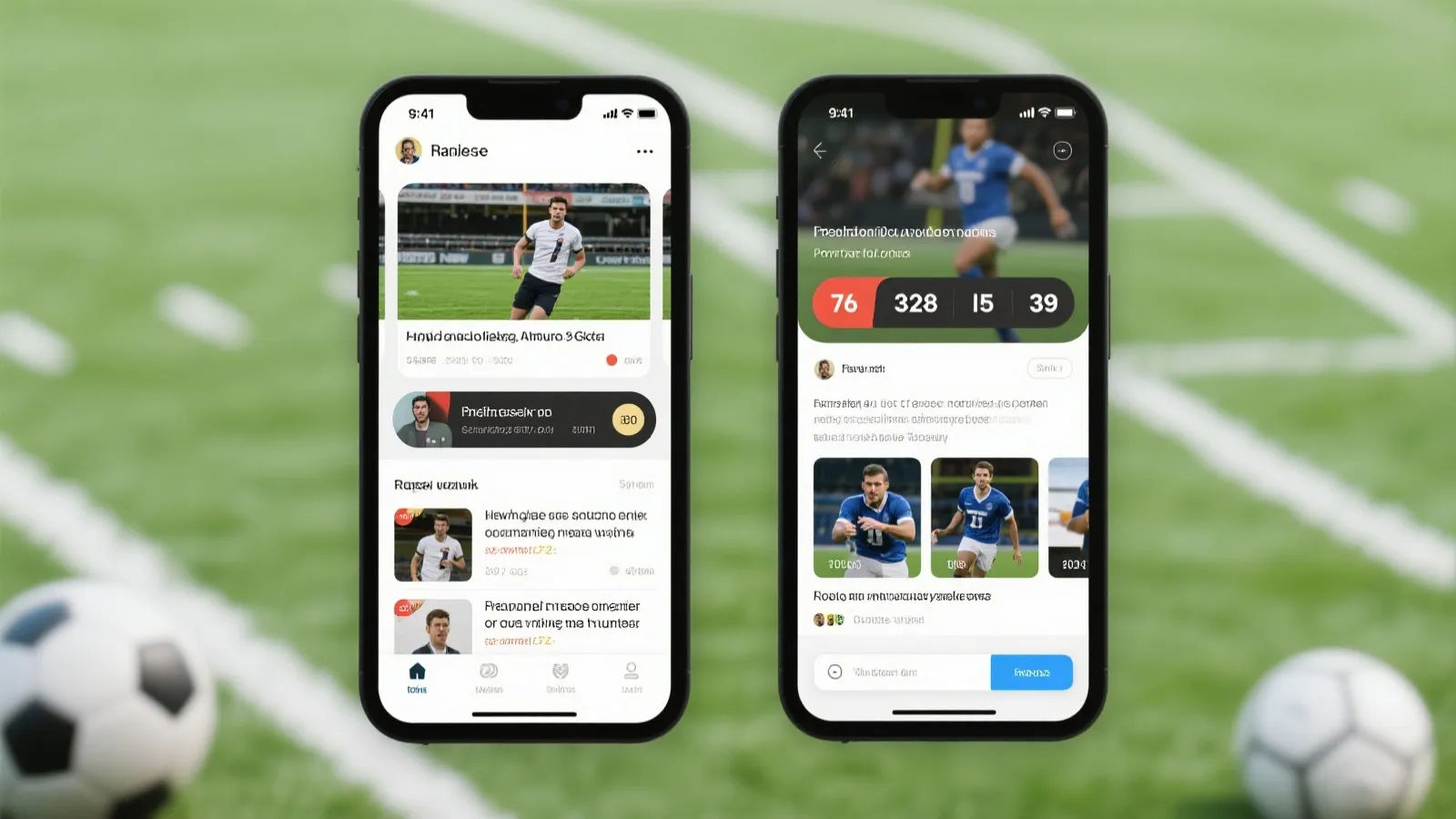 移动端体育资讯App示意